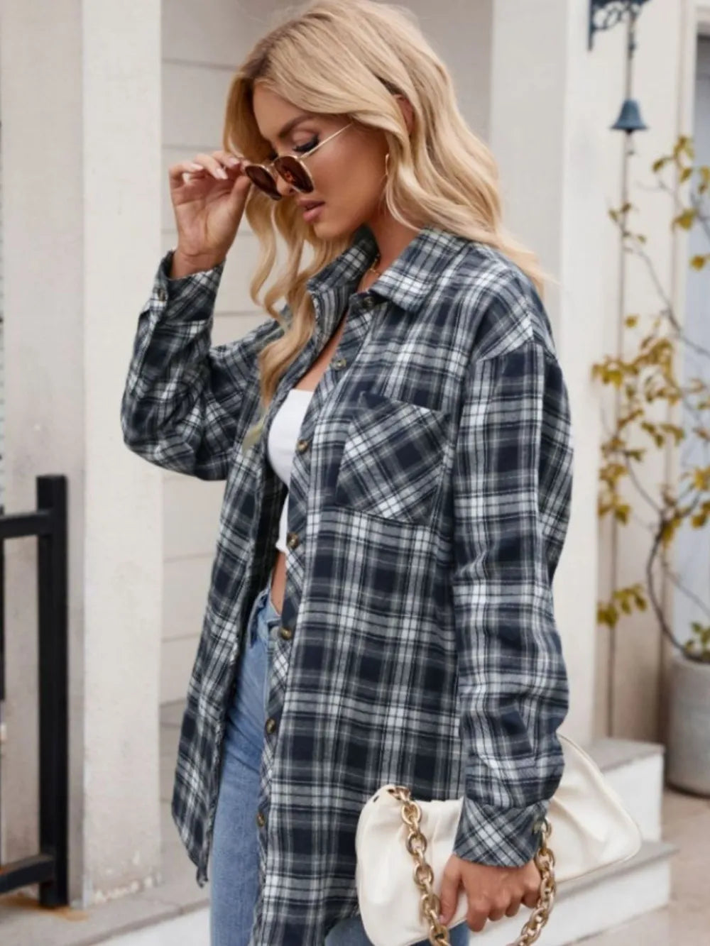 The visionary check blouse - R3ceived trendy fashion for her