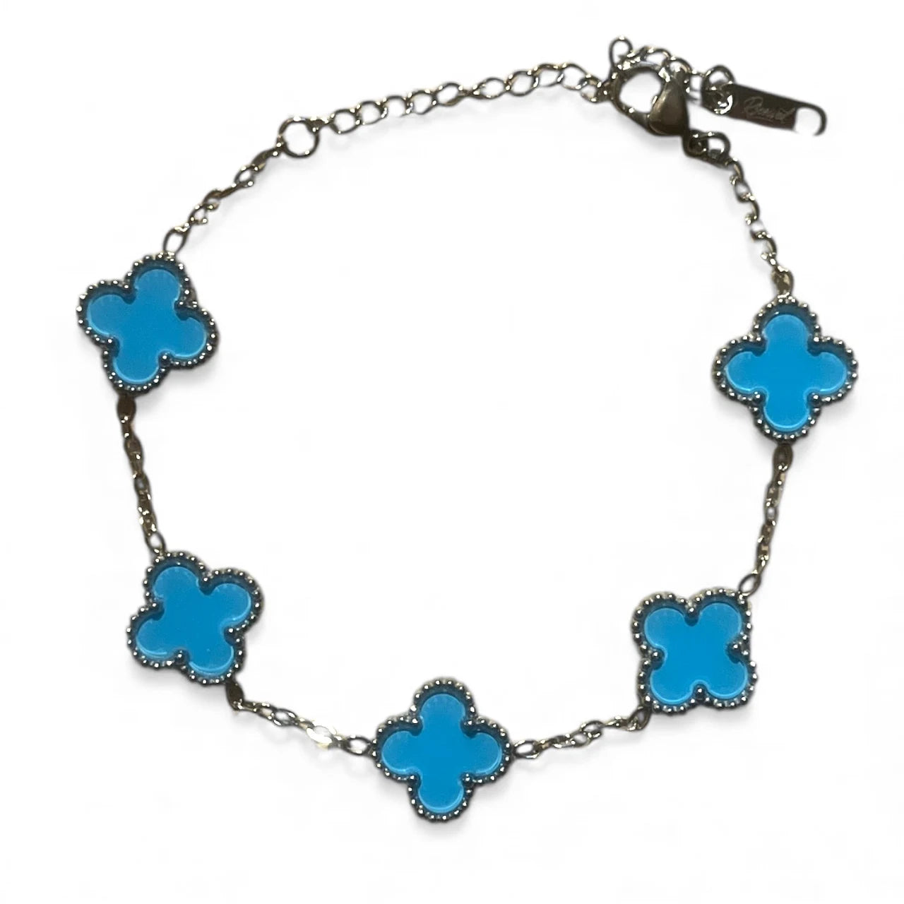R3CEIVED 1-Clover Bracelet – Silver Sky Blue Edition (Stainless Steel)
