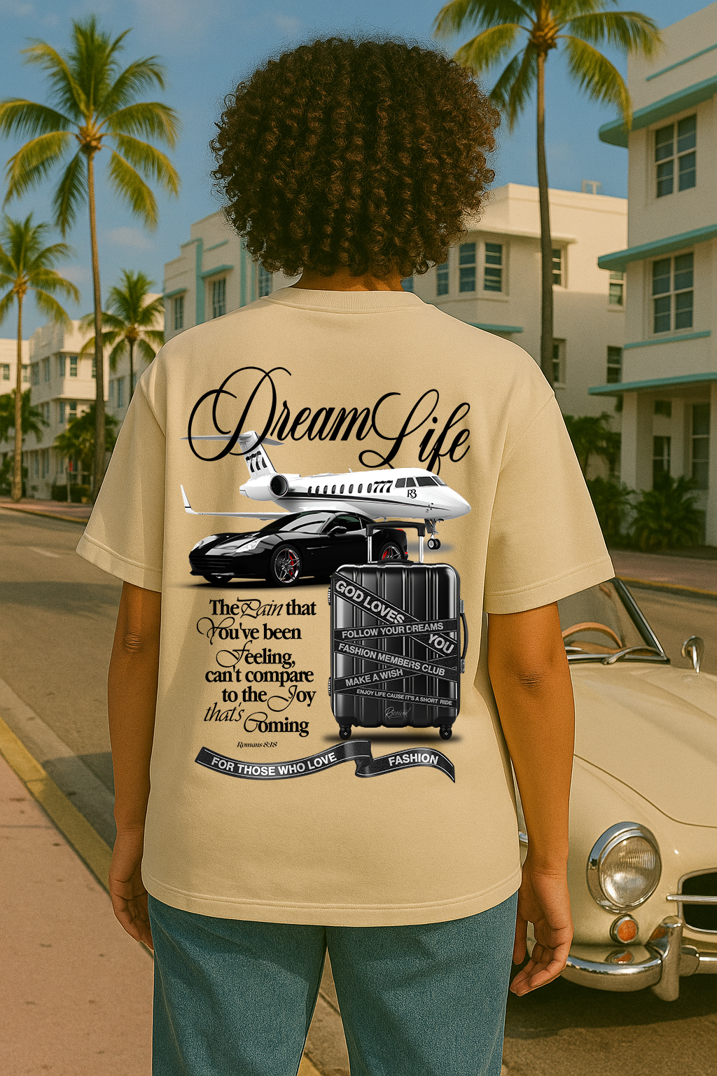 Dream Life Oversized T-Shirt – Faith Streetwear by R3CEIVED | Romans 8:18 Bible Verse