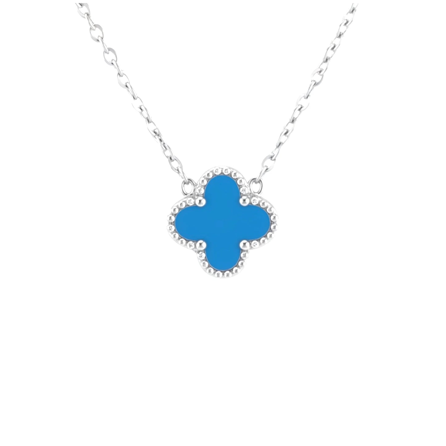 R3CEIVED Clover Necklace – Blue Silver Edition