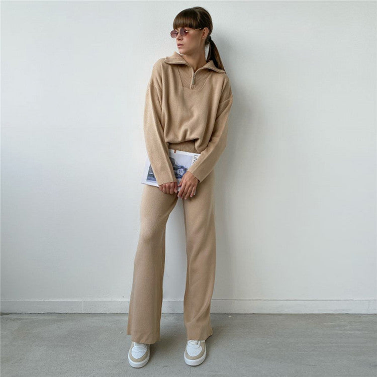 R3ceived POLO Collar Sweater Suit Women's Two-Piece Set - R3ceived