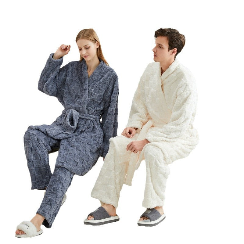 R3ceived Long couple fluffy home suit - R3ceived