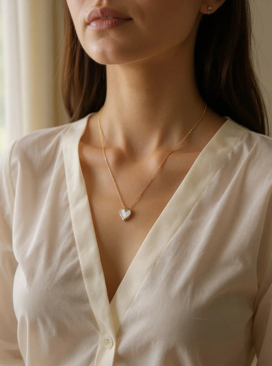 From R3ceived With Love” Heart Necklace – White Edition