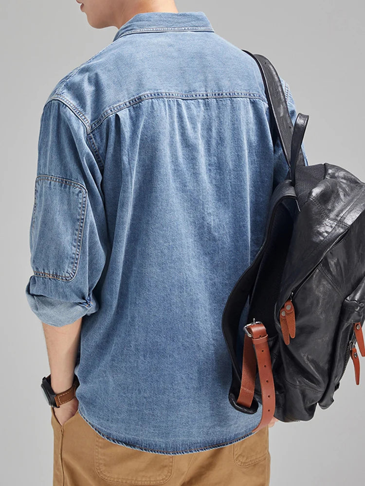 R3 Denim Cotton Men's Shirt Long Sleeve R3ceived - R3ceived