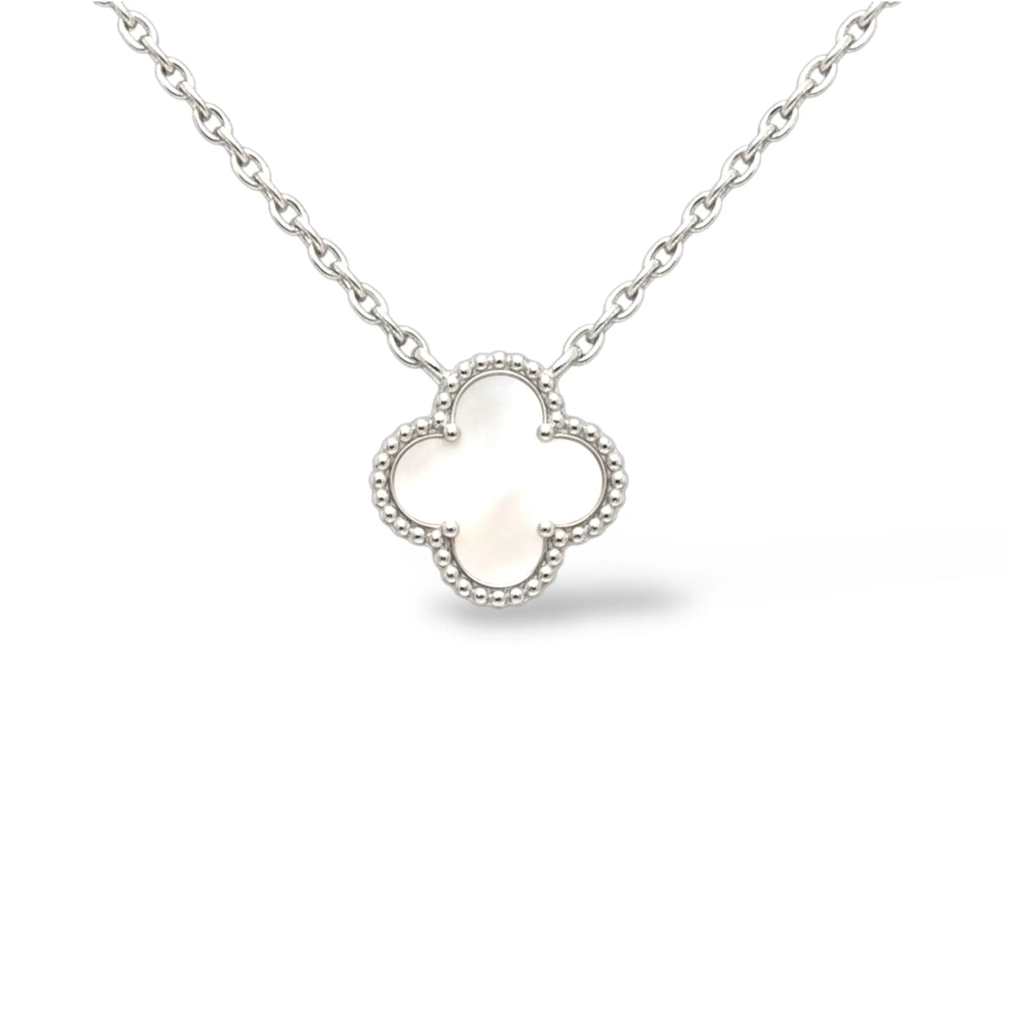 R3CEIVED Clover Necklace – White Silver Edition
