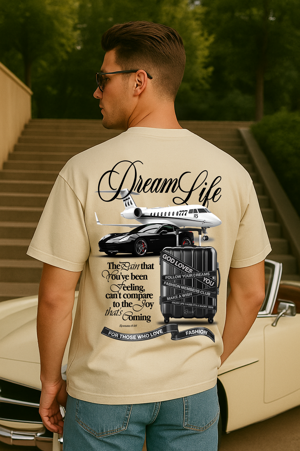 Dream Life Oversized T-Shirt – Faith Streetwear by R3CEIVED | Romans 8:18 Bible Verse
