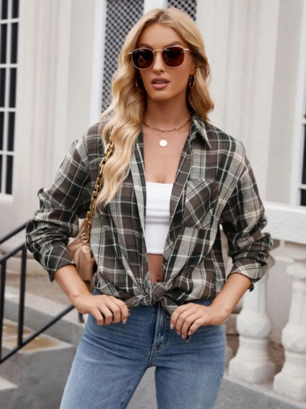 The visionary check blouse - R3ceived trendy fashion for her