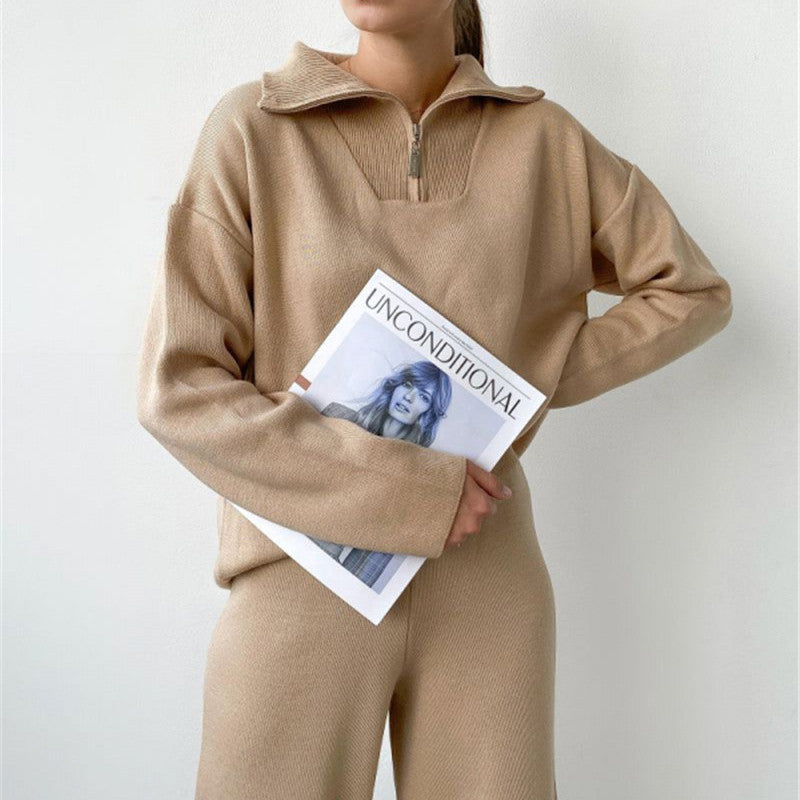 R3ceived POLO Collar Sweater Suit Women's Two-Piece Set - R3ceived