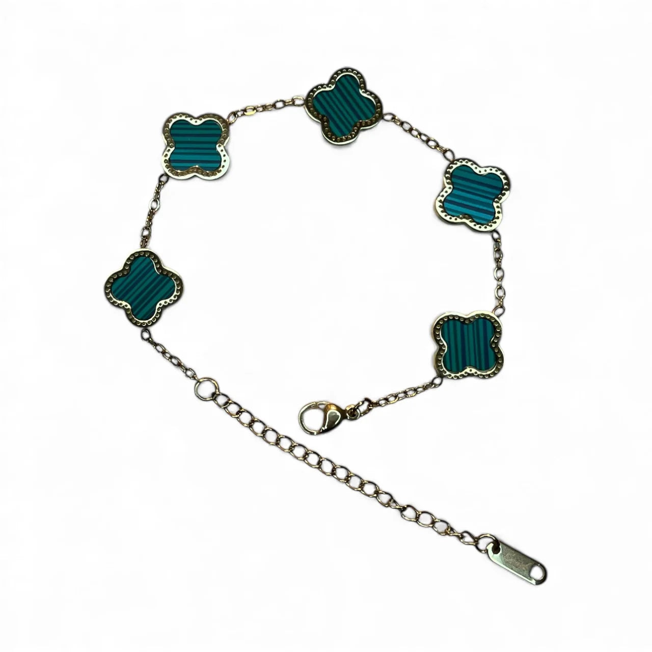 R3CEIVED 5-Clover Bracelet – Silver Green Edition