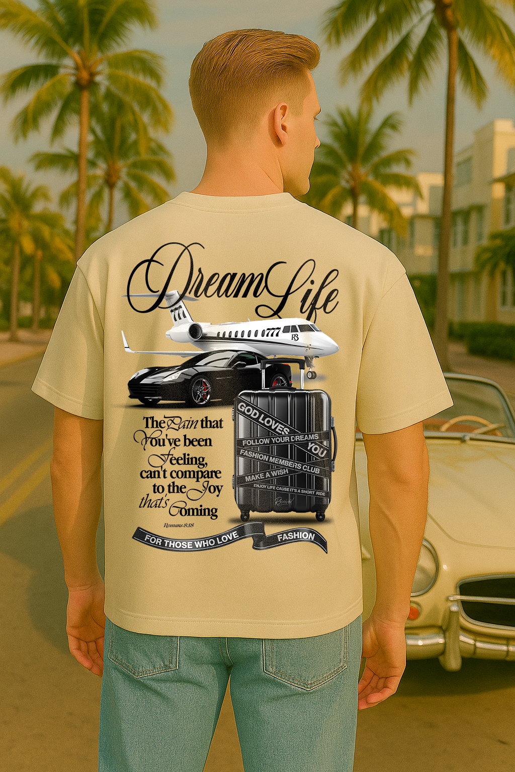 Dream Life Oversized T-Shirt – Faith Streetwear by R3CEIVED | Romans 8:18 Bible Verse