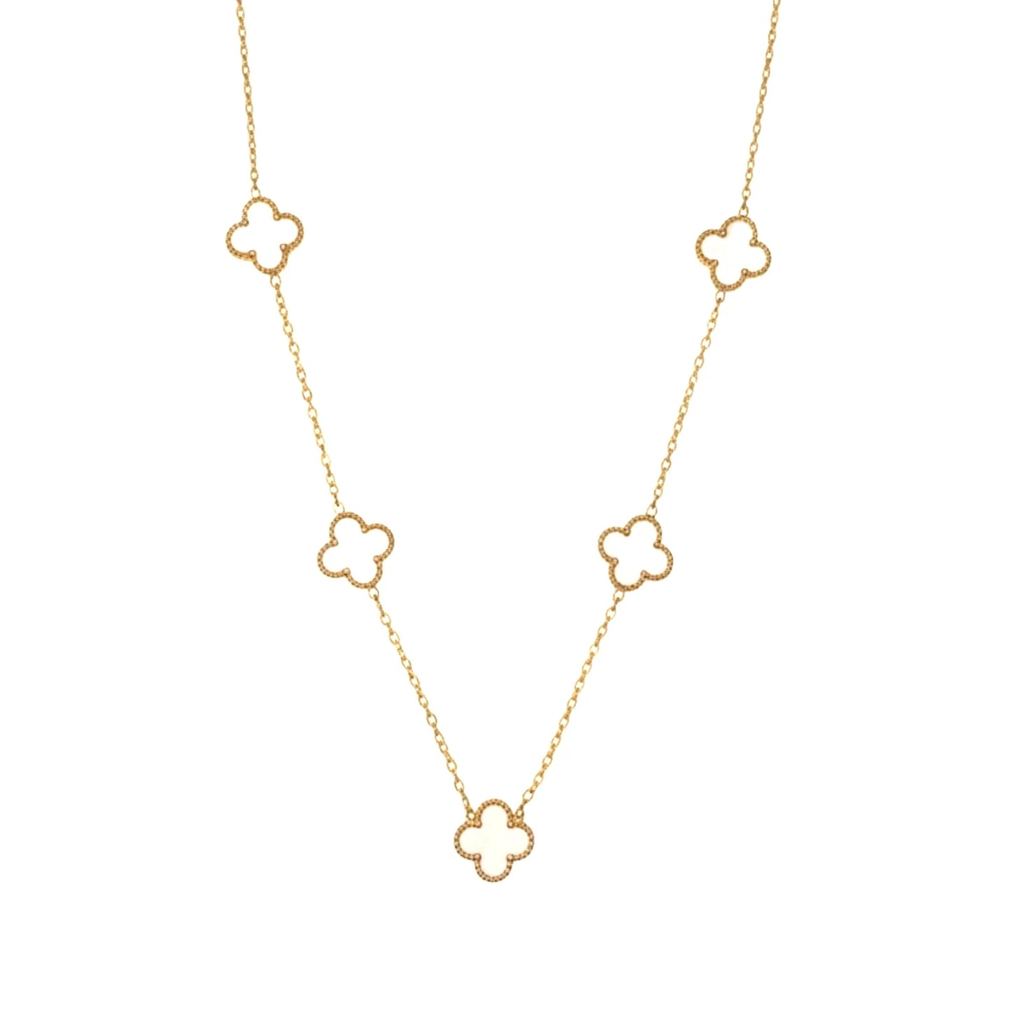 R3CEIVED 5-Clover Necklace – White Edition