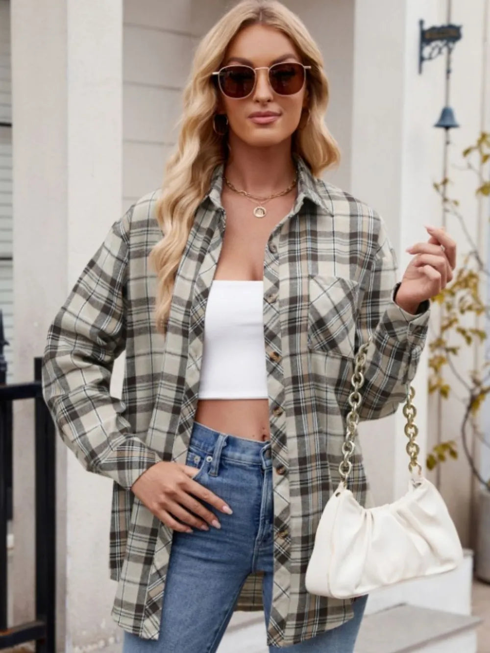 The visionary check blouse - R3ceived trendy fashion for her