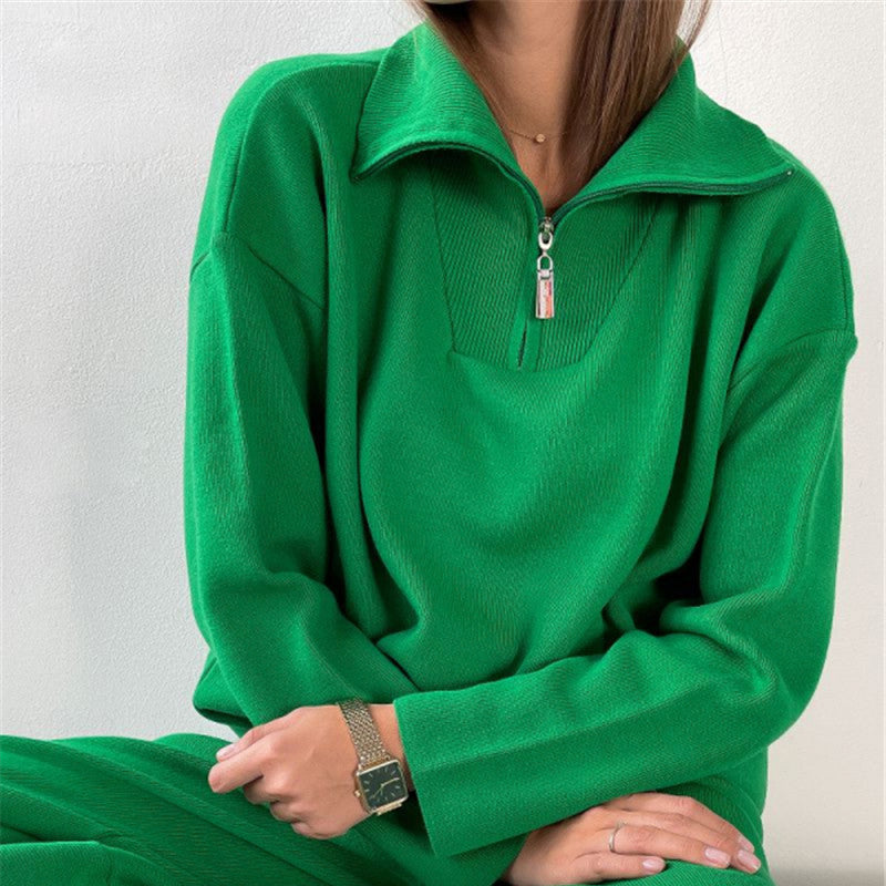 R3ceived POLO Collar Sweater Suit Women's Two-Piece Set - R3ceived