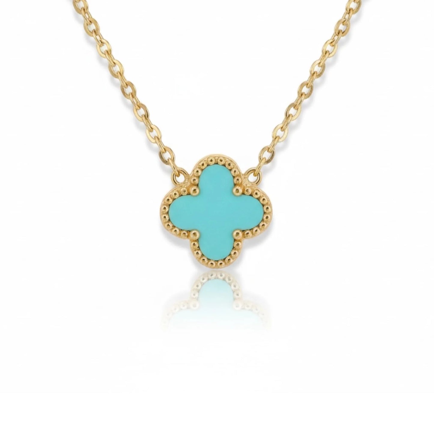 R3CEIVED Clover Necklace – Sky Blue Edition