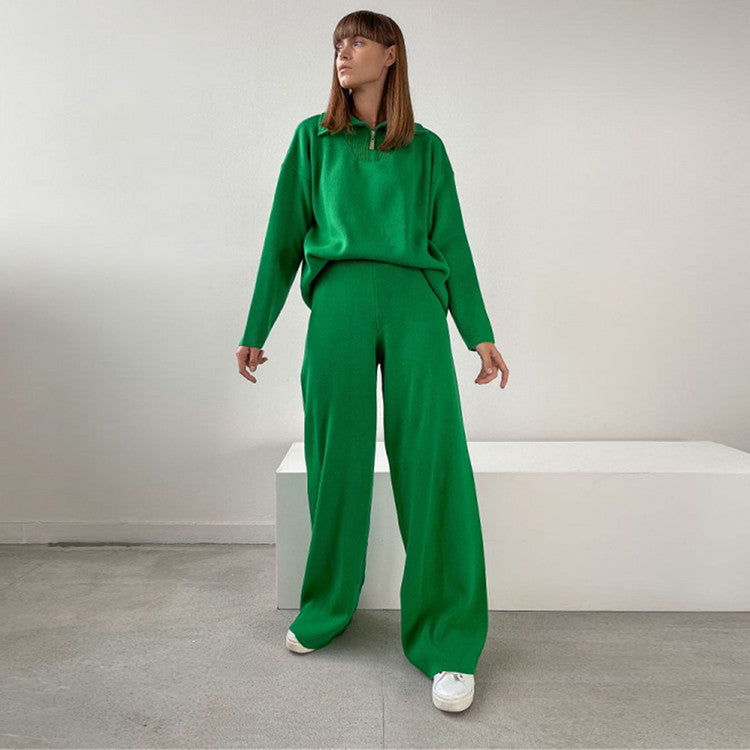R3ceived POLO Collar Sweater Suit Women's Two-Piece Set - R3ceived