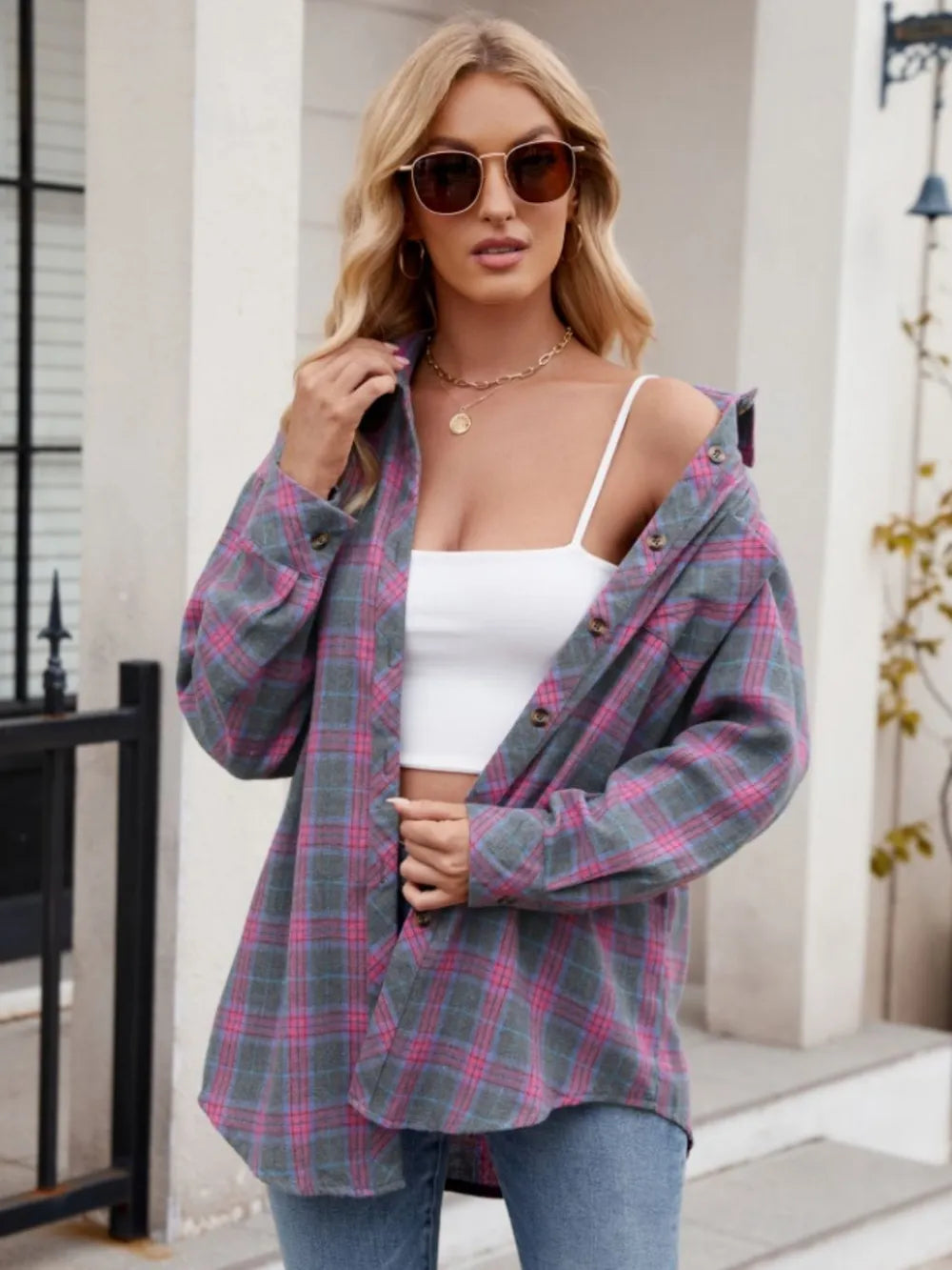 The visionary check blouse - R3ceived trendy fashion for her