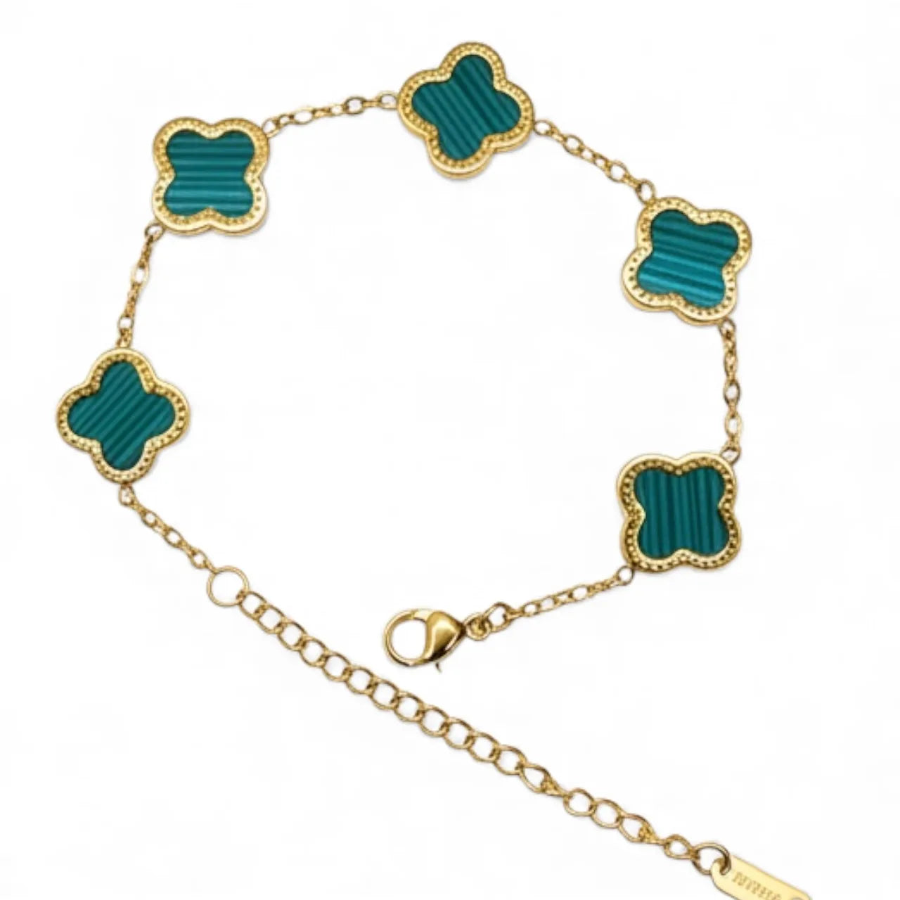 R3CEIVED 5-Clover Bracelet – Green Edition (18K Gold Plated)