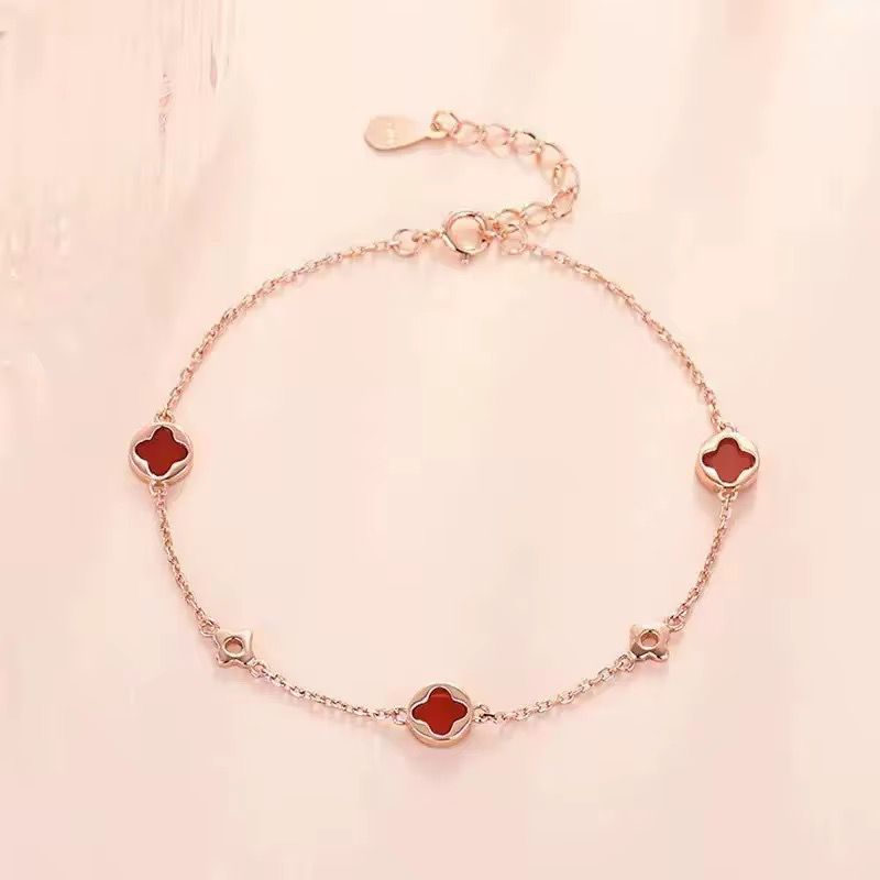 Lucky Five Clover Bracelet – Rose Gold 🍀