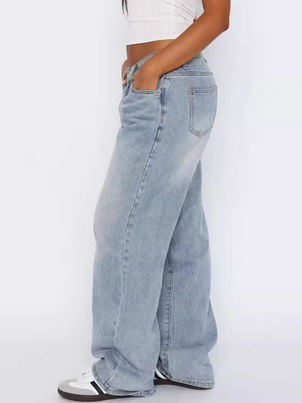 R3ceived wide Leg baggy fit Jeans with Pockets - R3ceived