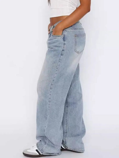 R3ceived wide Leg baggy fit Jeans with Pockets