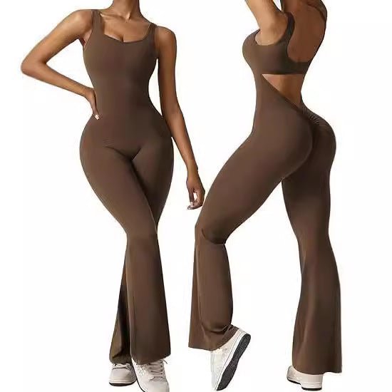 R3 Women's sleeveless flared jumpsuit sexy backless R3ceived - R3ceived