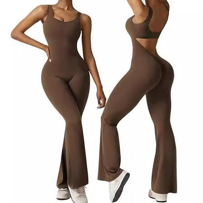 R3 Women's sleeveless flared jumpsuit sexy backless R3ceived - R3ceived