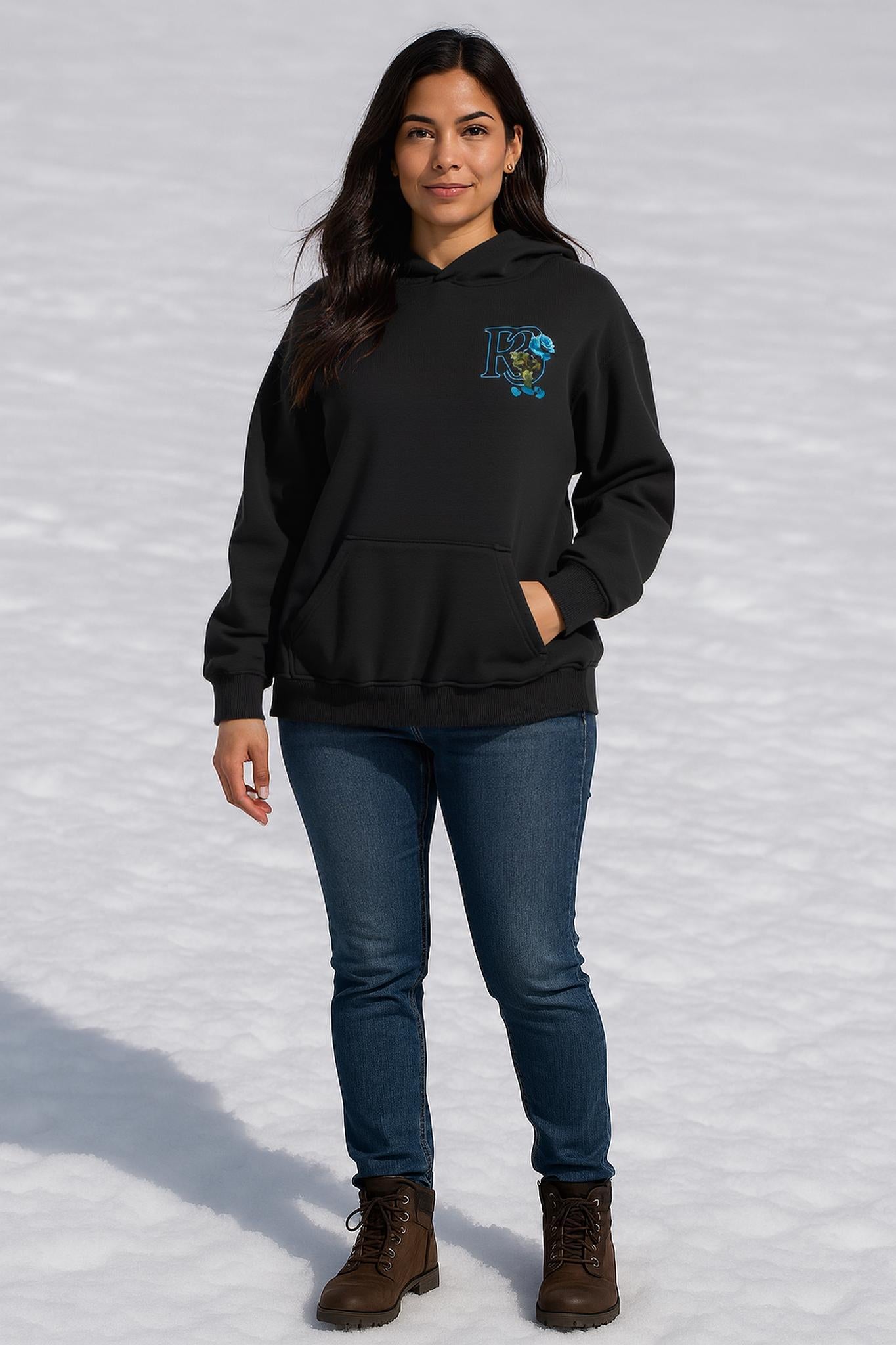 Beauty & the Rose Hoodie – R3CEIVED Sky blue white diamonds edition