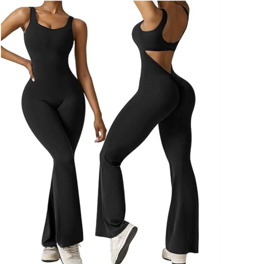 R3 Women's sleeveless flared jumpsuit sexy backless R3ceived - R3ceived