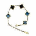 R3CEIVED Lucky Klaver Armband – Zwarte Editie (18K Verguld)