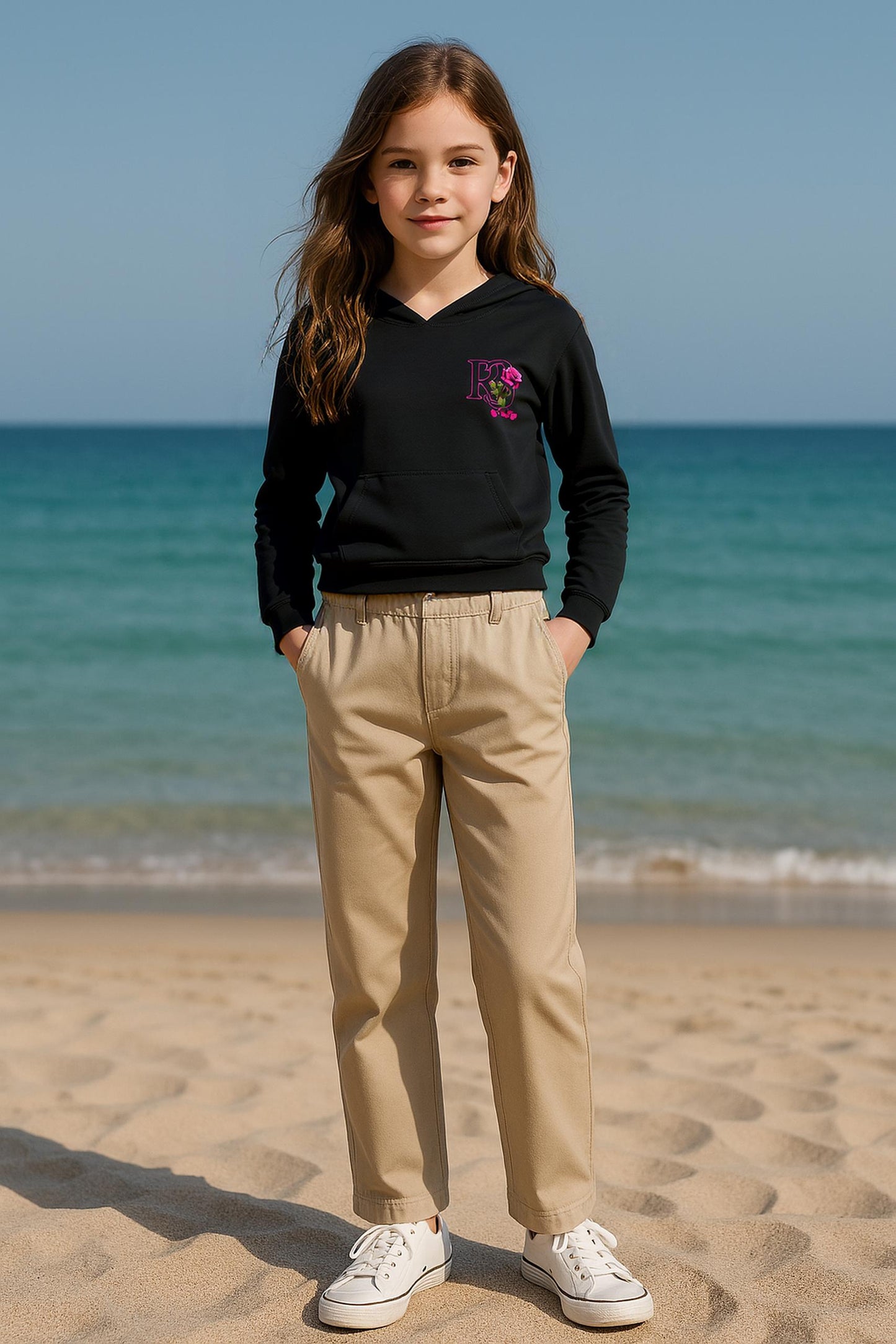 R3CEIVED Kids Hoodie – Beauty & the Rose Blue Night Edition 🌹✨