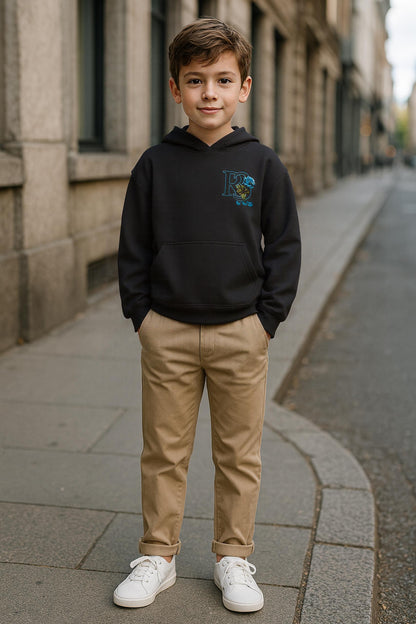 R3CEIVED Kids Hoodie – Beauty & the Rose Blue Night Edition 💙🌹✨