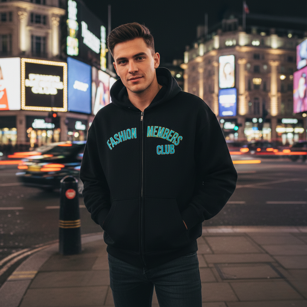 The Fashion Members Club Zipper Hoodie (Oversized) by R3CEIVED (Limited)Price Silver Sky blue