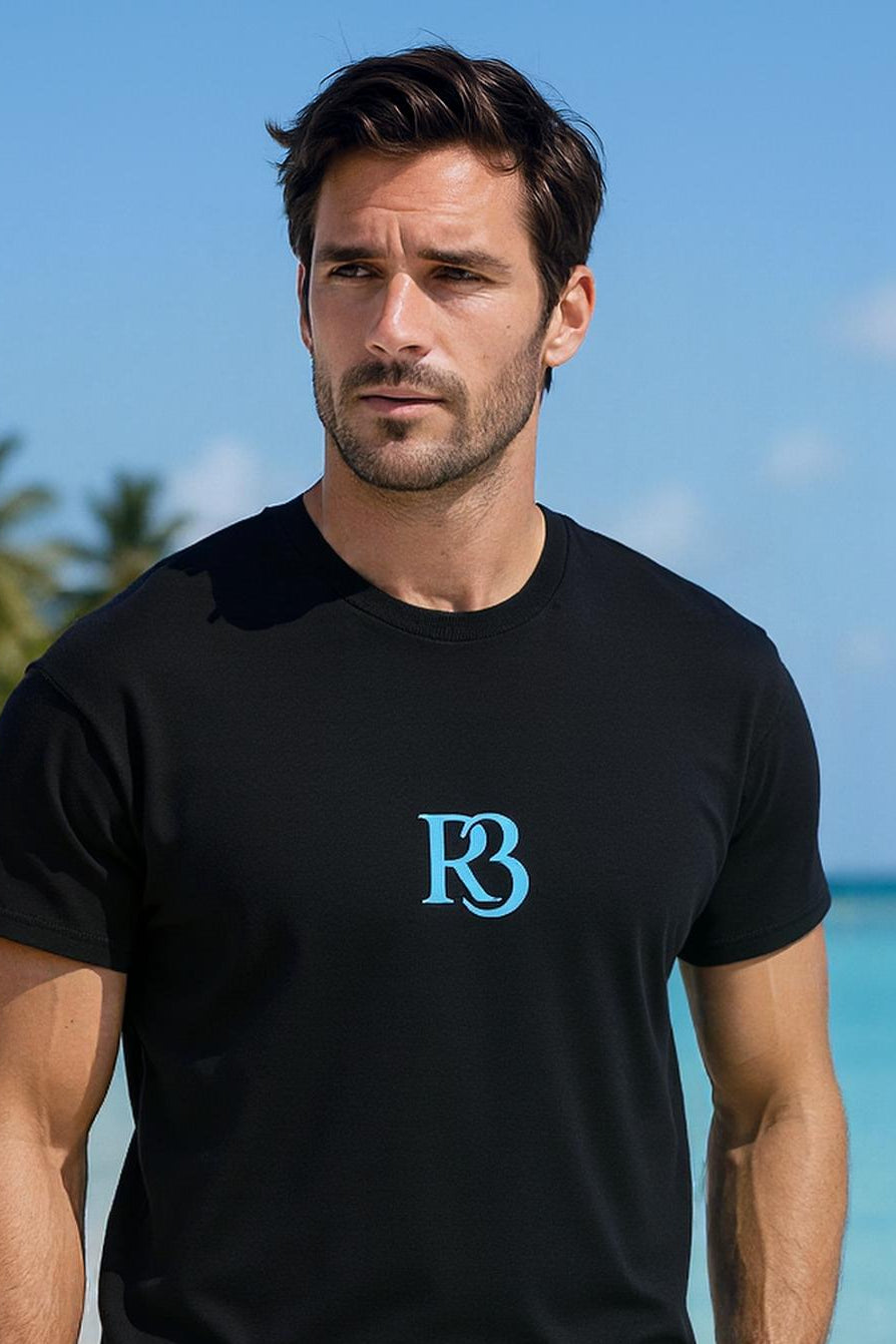 R3ceived Oversized Monogram T Shirt- Sky Blue logo fashion Members club Collection