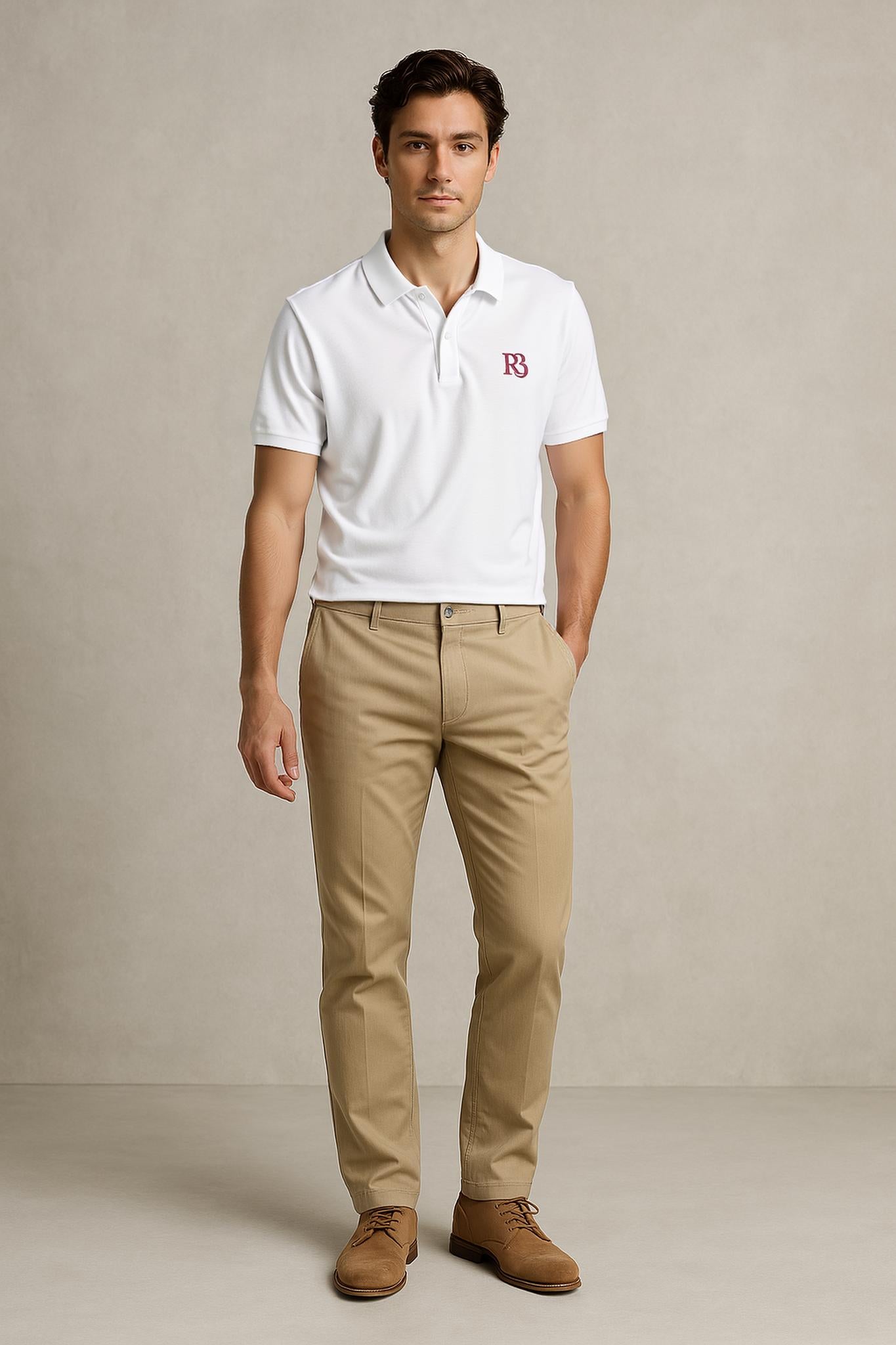 R3ceived Fashion Members Club Polo for Men Pink logo