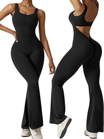 R3 Women's sleeveless flared jumpsuit sexy backless R3ceived - R3ceived