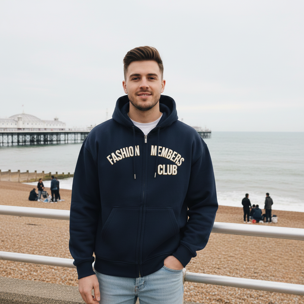 The Fashion Members Club Zipper Hoodie (Oversized) by R3CEIVED (Limited)Price, Gold white