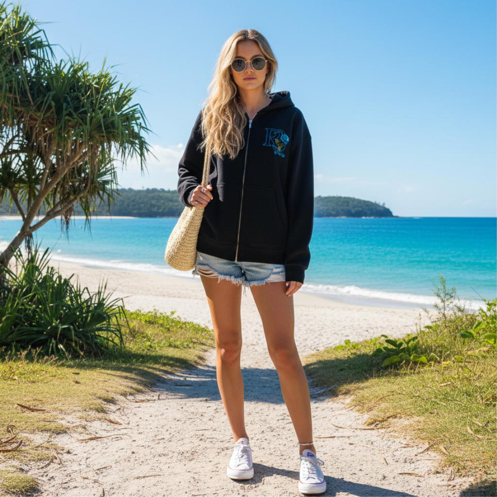 🌹✨ Beauty & the Rose – Signature Oversized Zip Hoodie | R3CEIVED Fashion Members Club ✨🌹