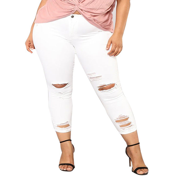 R3, Fashion Members club big size woman stretch Jeans High Waist - R3ceived