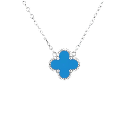 R3CEIVED Clover Necklace – Blue Silver Edition
