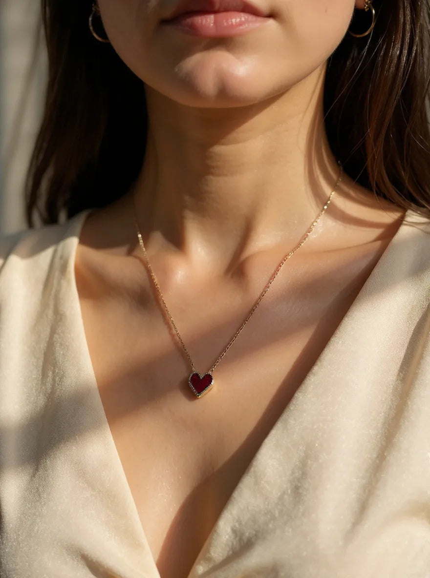 From R3ceived With Love” Heart Necklace – Red Edition