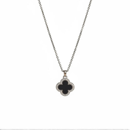 R3CEIVED Reversible Clover Necklace – Silver Edition