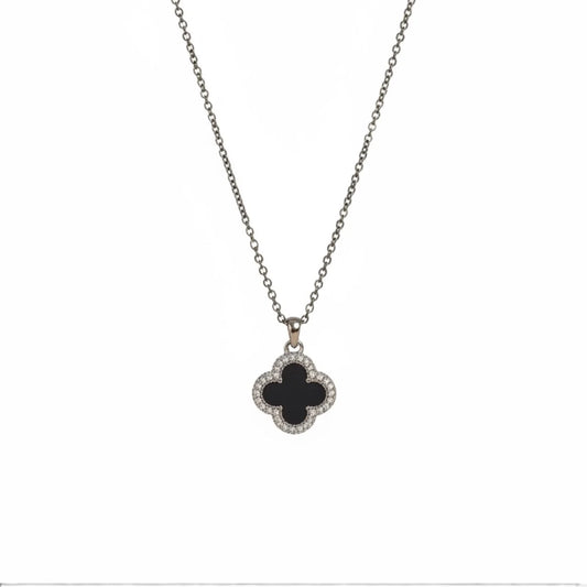 R3CEIVED Reversible Clover Necklace – Silver Edition