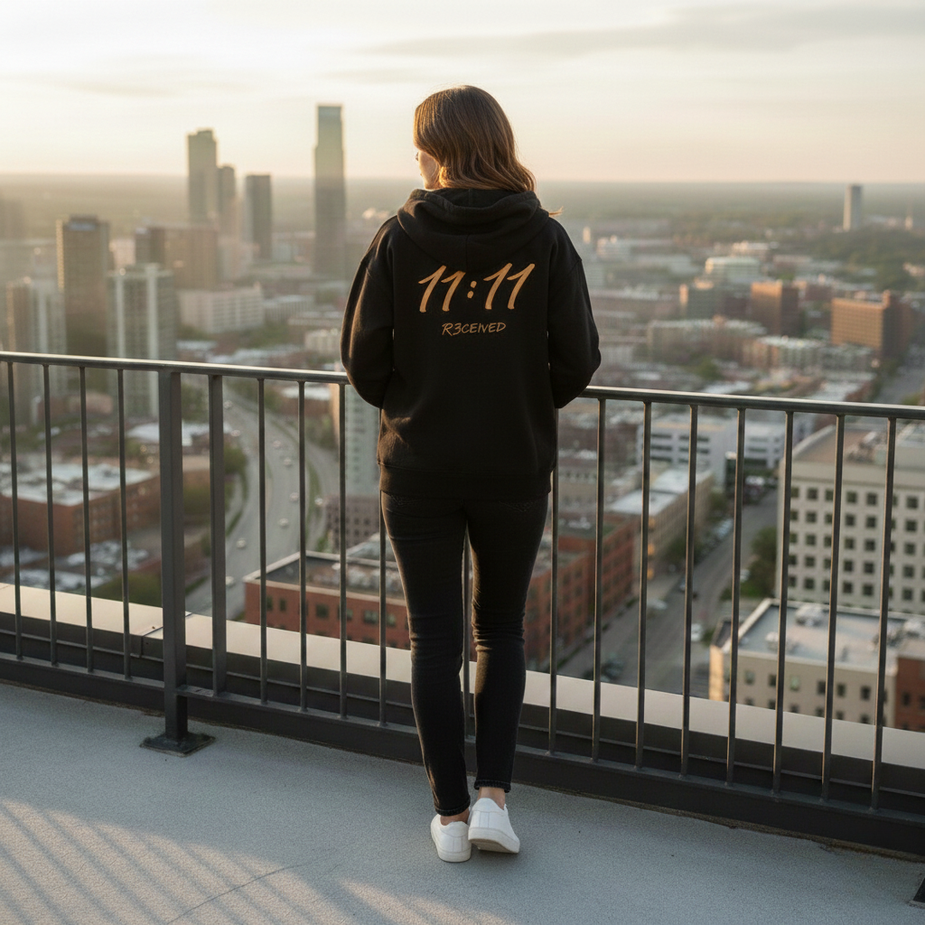 The 11:11 oversized zipper hoodie by R3CEIVED