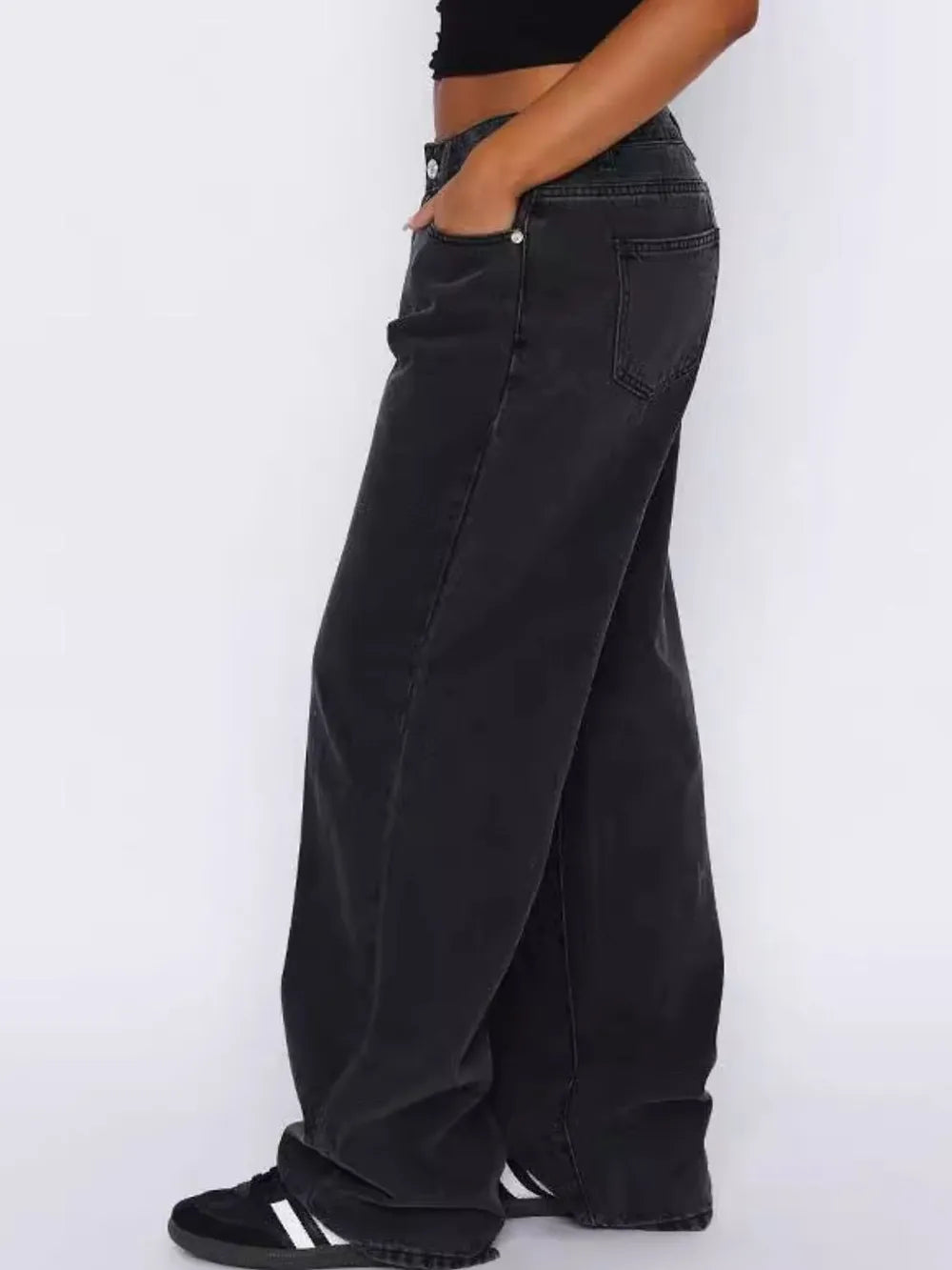 R3ceived wide Leg baggy fit Jeans with Pockets - R3ceived