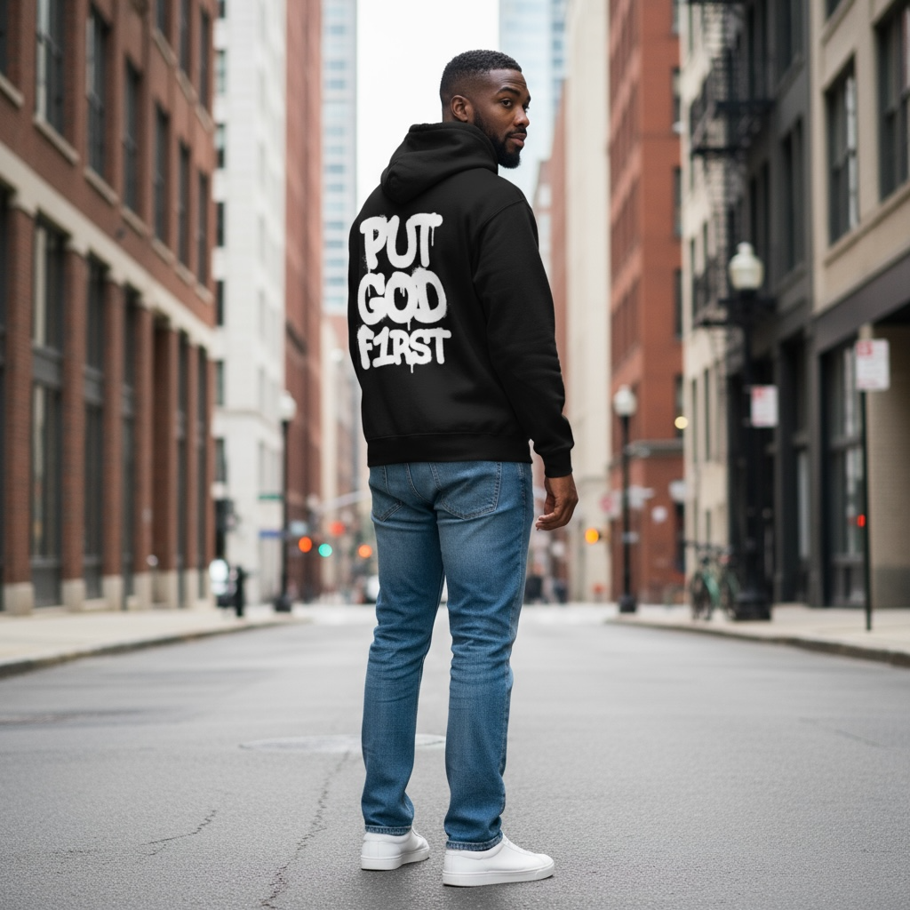Put God First Zipper Hoodie – R3CEIVED Faithwear signature Edition