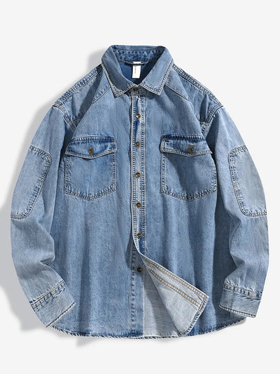 R3 Denim Cotton Men's Shirt Long Sleeve R3ceived