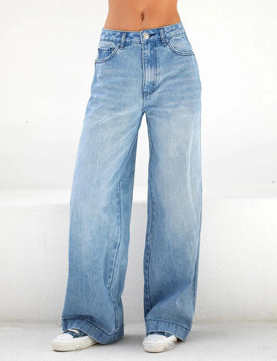 R3ceived Women's  Vintage wide Blue Denim Jeans