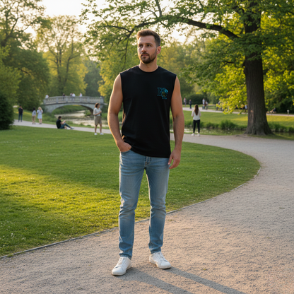 Beauty and the Rose – Sky Blue  white Stardust Edition (Sleeveless Oversized Tee)