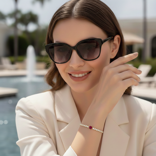 Aurora red Heart Tennis Bracelet · Red Gold Edition ❤️✨