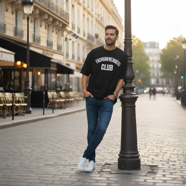 Fashion Members CLub oversized t shirt (Silver White)